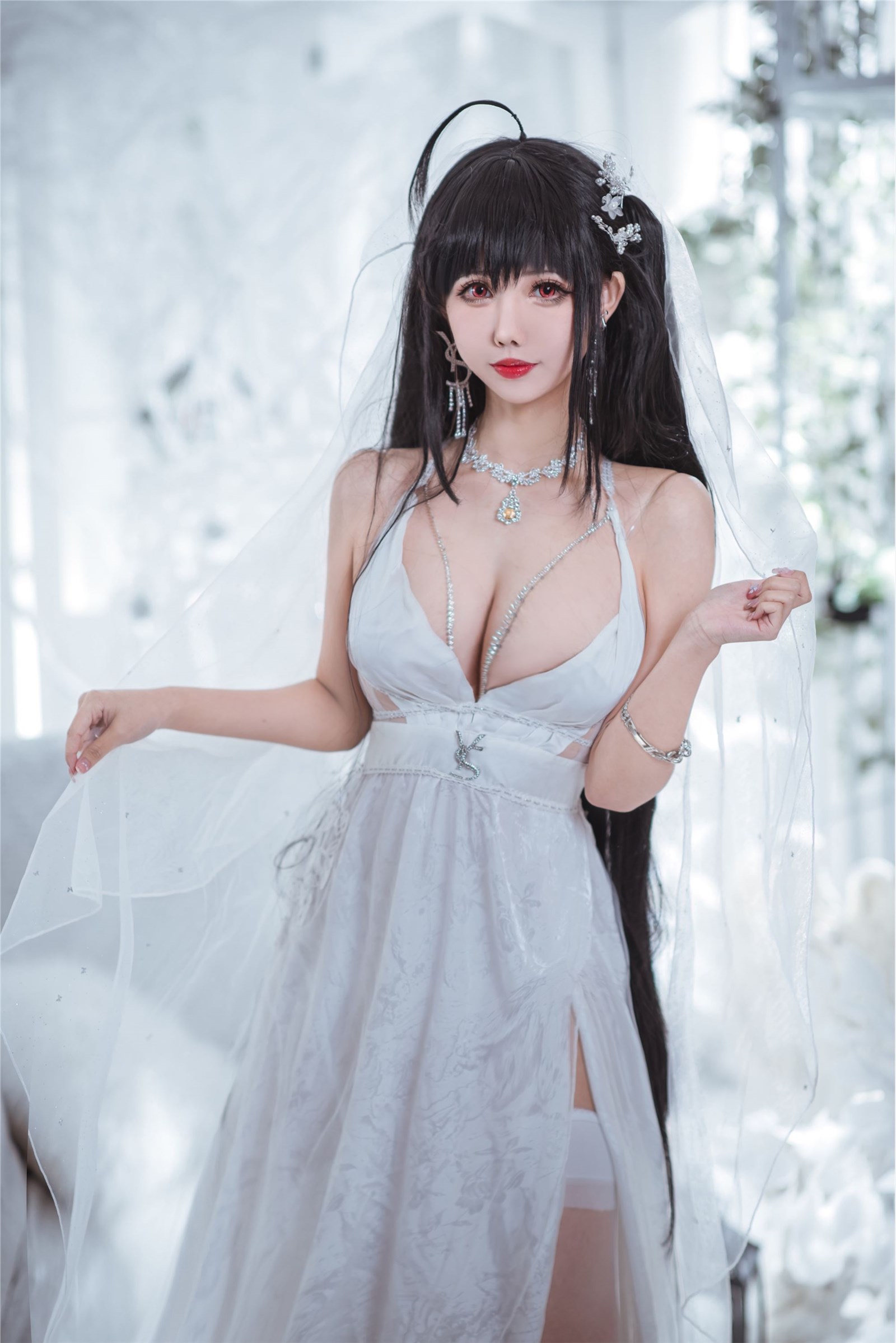 Fairy Moon NO.008 Big Phoenix Wedding Pure White Wedding Dress(5)